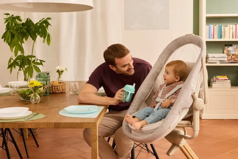 Chicco, Baby Hug Armonia, 4w1: łóżeczko, leżaczek i krzesełko do karmienia, scandinavian
