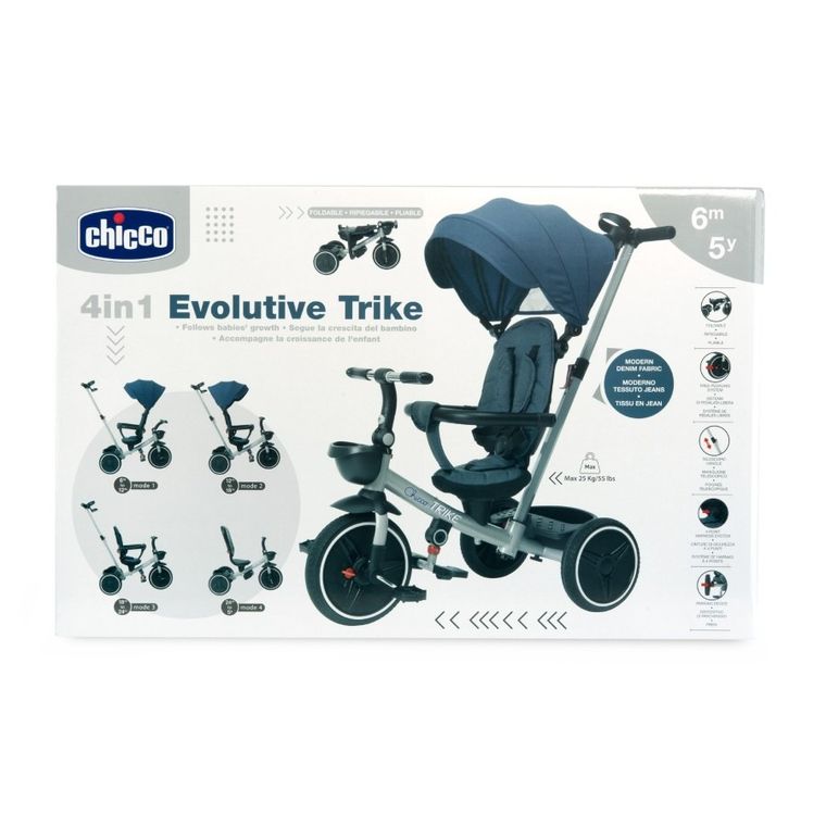 Chicco, First Rides, rowerek 3-kołowy, granatowy