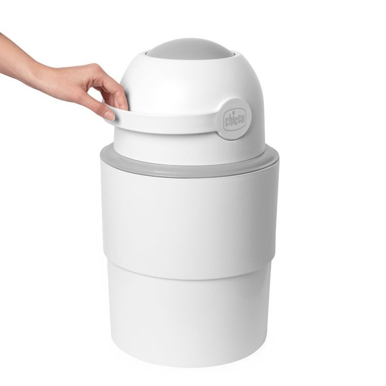 Chicco, kosz na pieluchy, teleskopowy, biały + worki