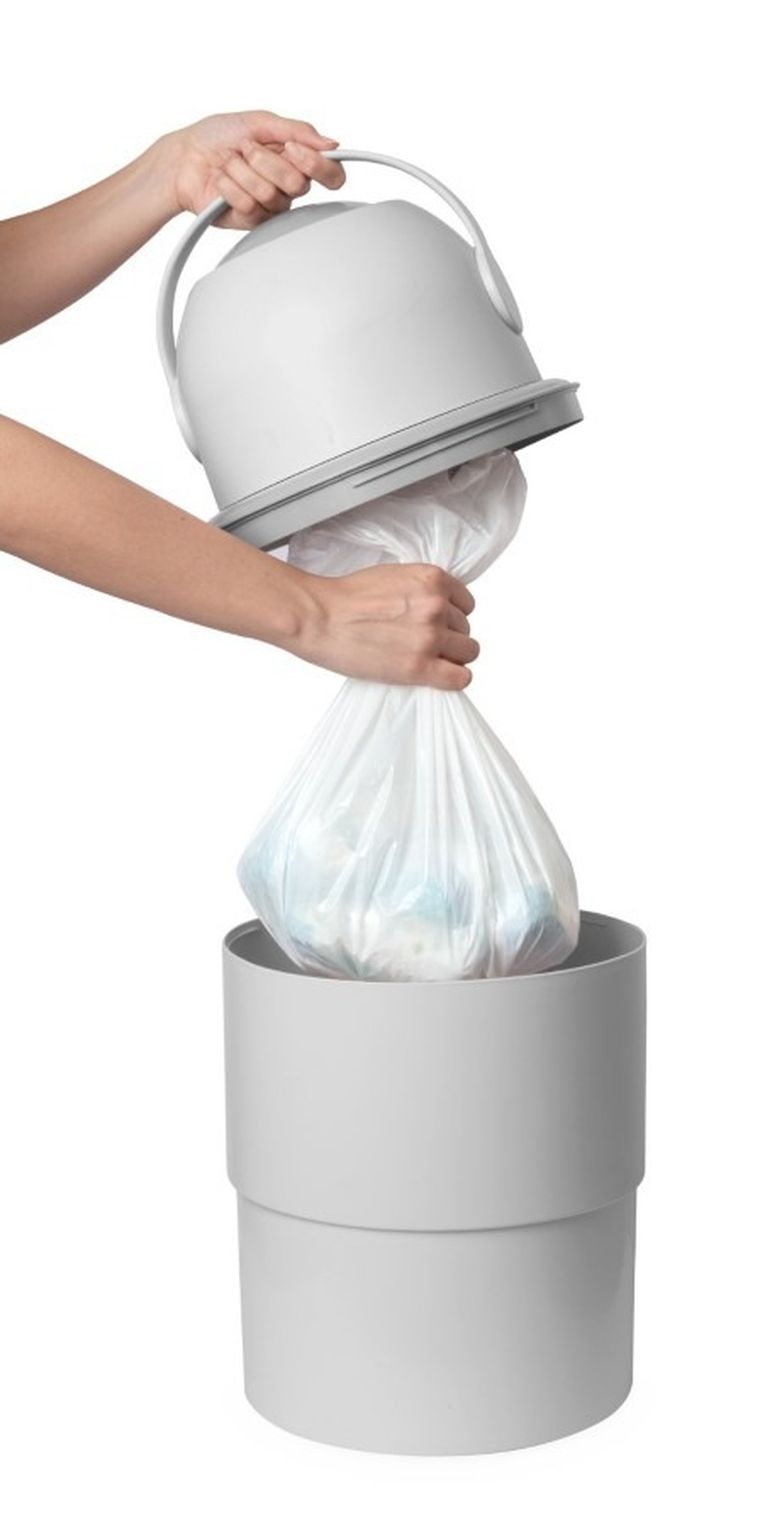 Chicco, kosz na pieluchy, teleskopowy, szary + worki