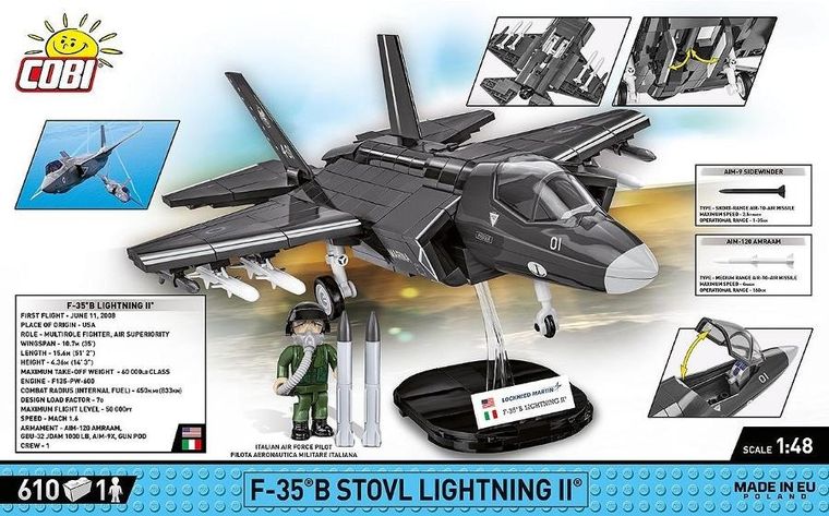 Cobi, Armed Forces, F-35B Stovl Lightning II, klocki, 610 elementów