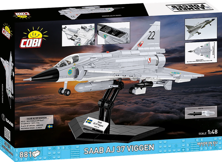 Cobi, Armed Forces, SAAB AJ 37 Viggen, klocki, 1:48, 881 elementów