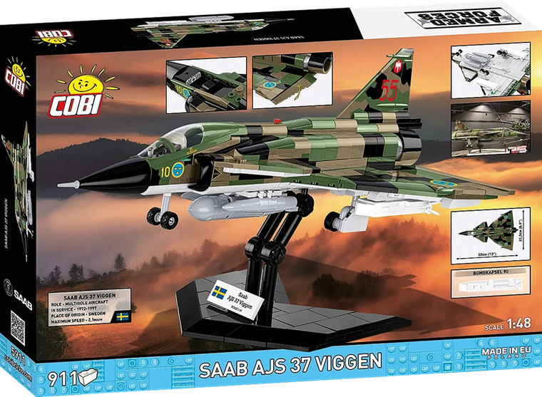 Cobi, Armed Forces, Saab AJS37 Viggen, klocki, 1:48, 911 elementów