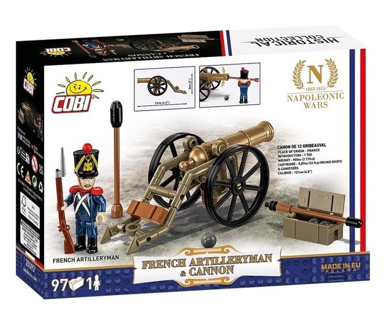 Cobi, Historical Collection, Napoleonic Wars, French Artilleryman & Cannon, klocki, 97 elementów