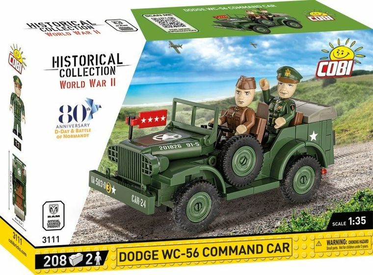 Cobi, Historical Collection WWII, Dodge WC-56 Command Car, 1:35, klocki, 208 elementów