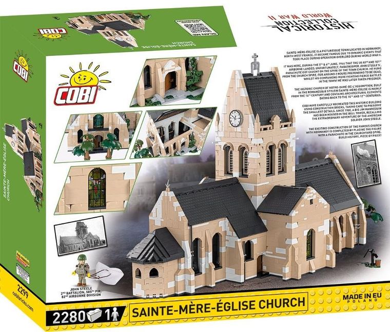 Cobi, Historical Collection WWII, Kościół w Sainte-Mere-Eglise, klocki, 2280 elementów