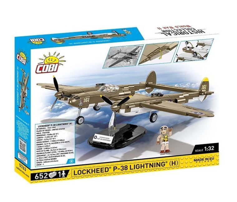 Cobi, Historical Collection WWII, Lockheed(R) P-38H Lightning, klocki, 652 elementy
