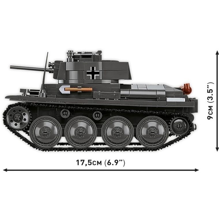 Cobi, Historical Collection, WWII, Panzer, 38(T)/CKD LT VZ.38, klocki, 1:28, 690 elementów