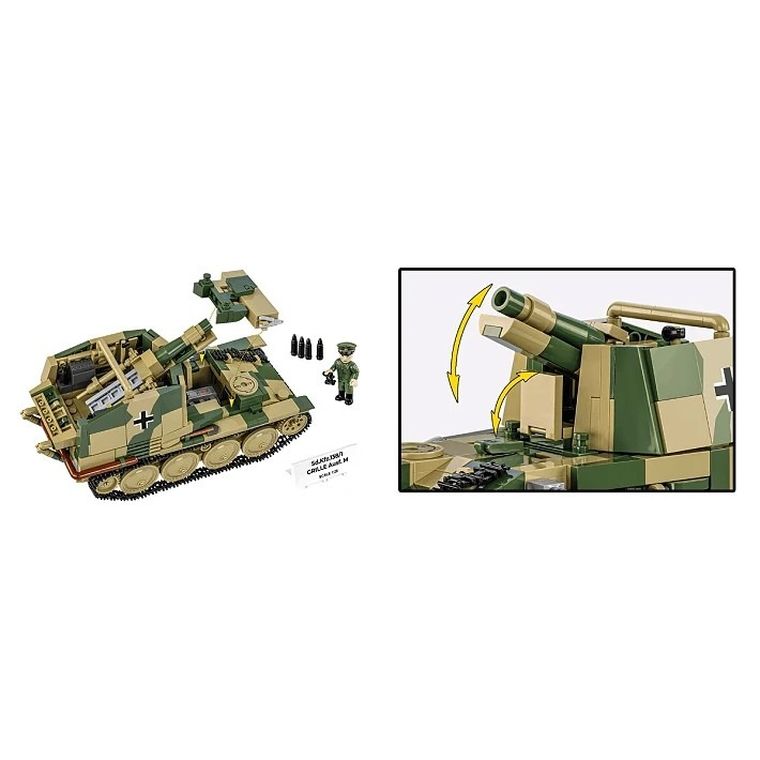 Cobi, Historical Collection, WWII, Sd. Kfz., 138/1 GRILLE Ausf M Świerszcz, klocki, 1:28, 720 elementów
