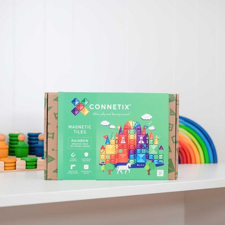 Connetix, Rainbow Creative Pack, klocki magnetyczne, 102 elementów