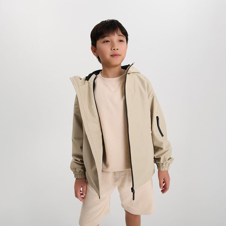 Cool Club, Komplet chłopięcy, Bluza ocieplana, Szorty, beżowy