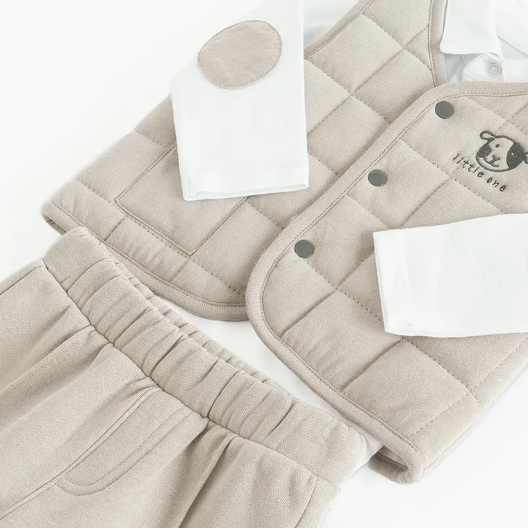 Cool Club, Komplet chłopięcy, Body z długim rękawem, Kamizelka, Spodnie dresowe, mix