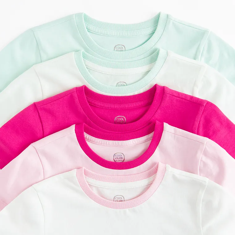 Cool Club, T-shirt dziewczęcy, mix, zestaw, 5 szt.