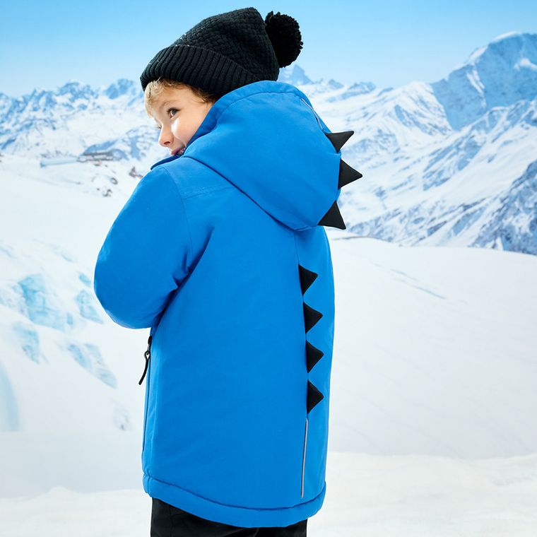 Cool Club, Wodoszczelna kurtka narciarska chłopięca z kapturem, ocieplana, niebieska