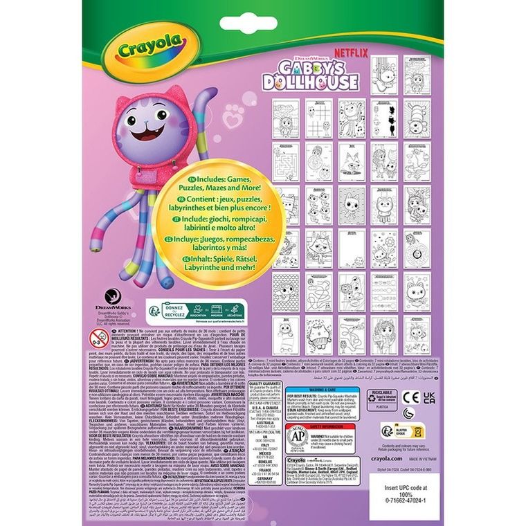 Crayola, Koci Domek Gabi, kolorowanka z łamigłówkami i flamastrami