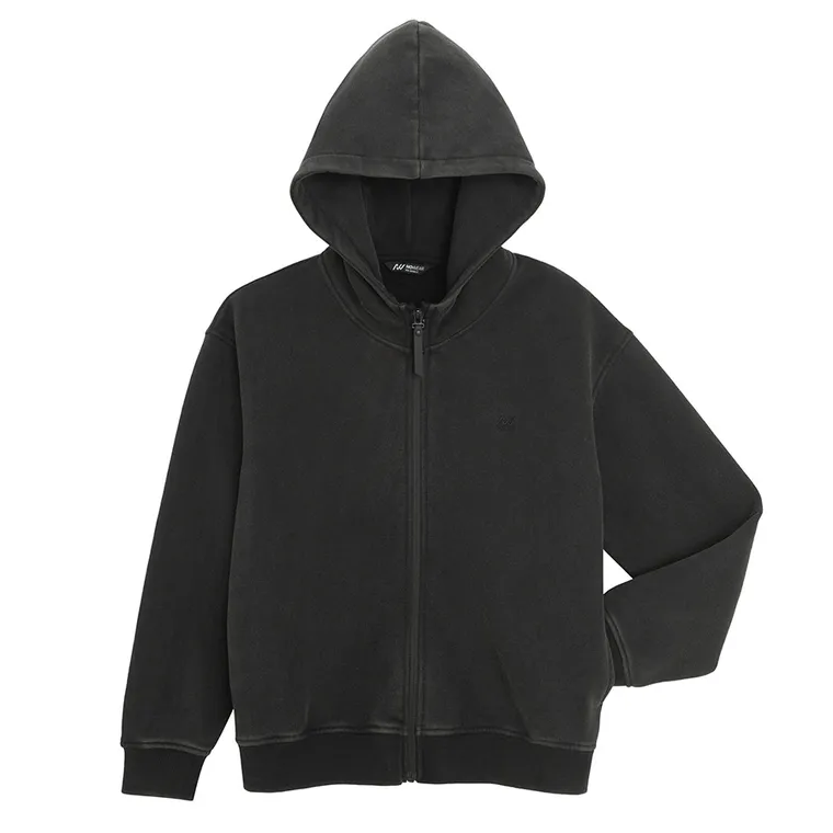 Czarna bluza oversize z kapturem zapinana na suwak NOWEAR