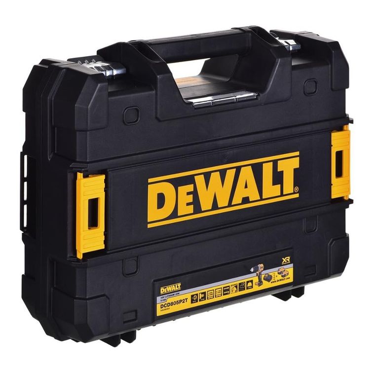 Dewalt, wiertarko-wkrętarka, 18V, 2-5Ah, BL TSTAK DCD805P2T