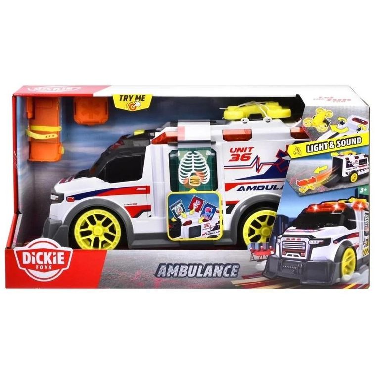 Dickie, Ambulans, światło i dźwięk, pojazd, 37,5 cm