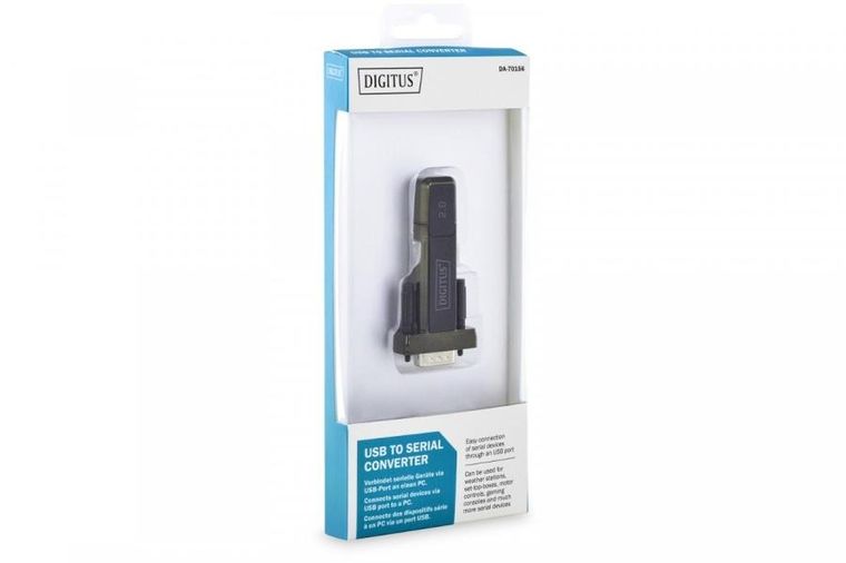 Digitus, adapter, DA-70156, USB M - RS-232 M, czarny