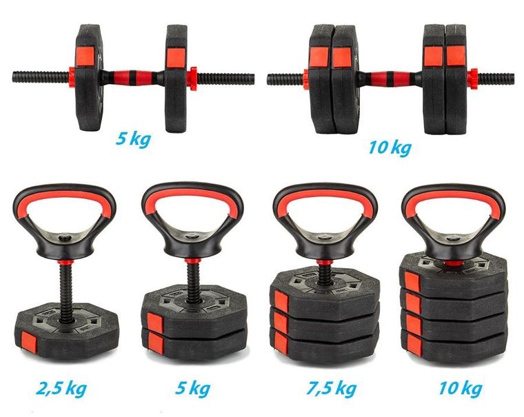 EB Fit, hantla kompozytowa, kettlebell, przyrząd do pompek 3w1, 10 kg