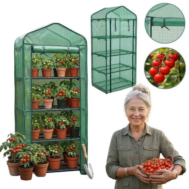 Edenia, mini szklarnia foliowa, 4 piętrowa, 49-68-158 cm