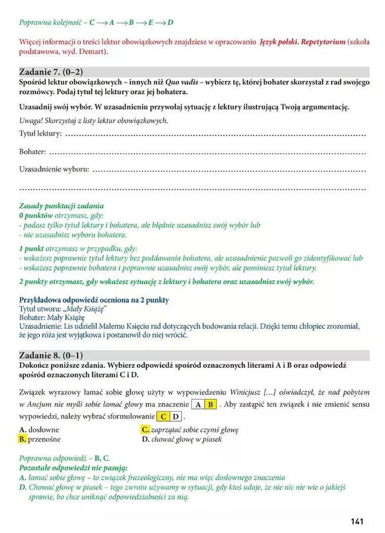 Egzamin ósmoklasisty. Język polski. Arkusze egzaminacyjne