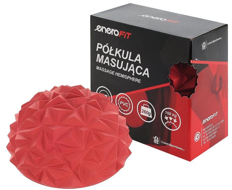 Enero Fit, półkula sensoryczna do masażu, diament, bordowa