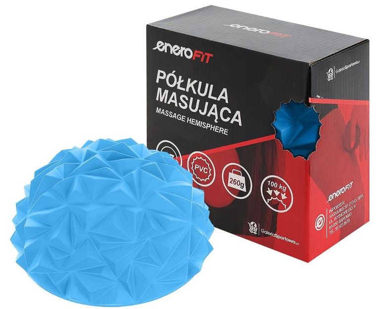 Enero Fit, półkula sensoryczna do masażu, diament, niebieska