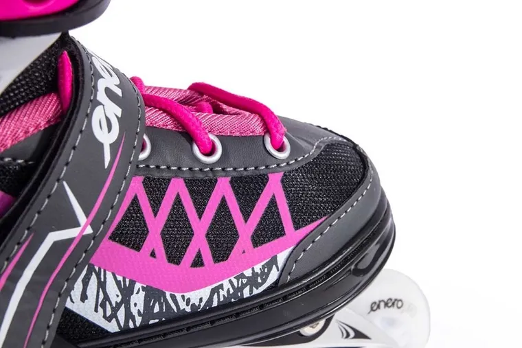 Enero Pro, łyżworolki, 4w1, LED, różowo-szare, rozmiar 34-37