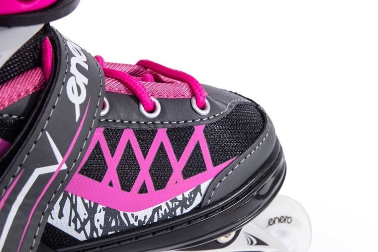 Enero Pro, łyżworolki, 4w1, LED, różowo-szare, rozmiar 38-41