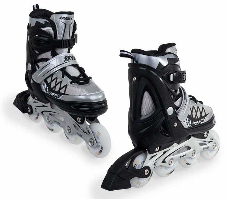 Enero Pro, łyżworolki, 4w1, LED, szare, rozmiar 30-33