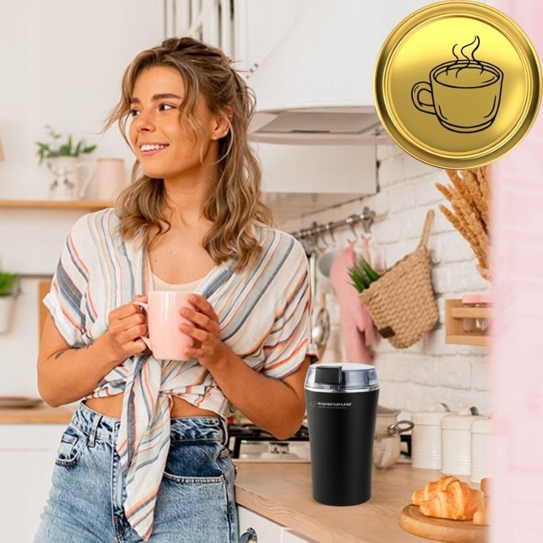 Esperanza, młynek do kawy ristretto, czarny, ekc008k