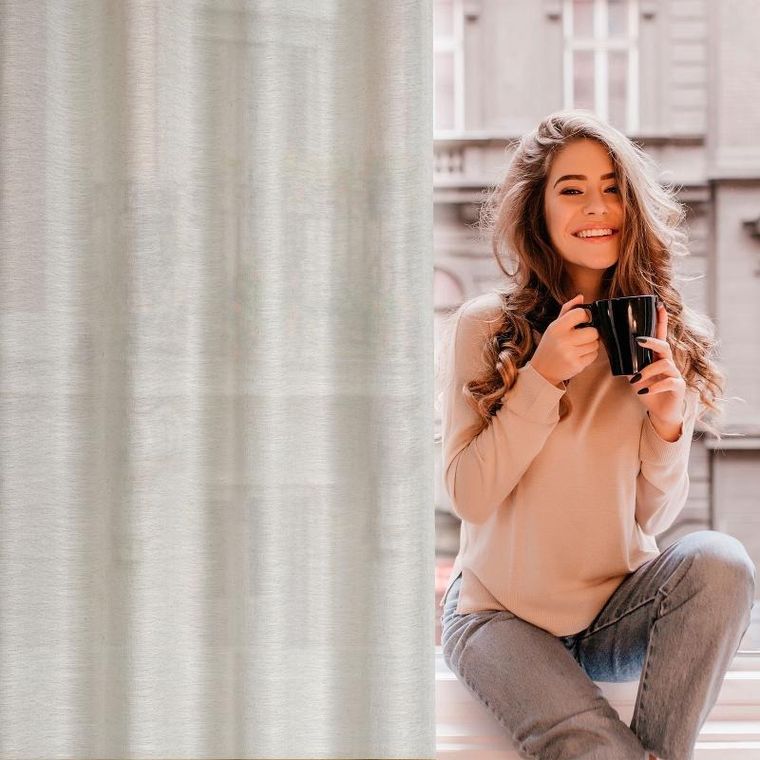 Eurofirany, zasłona gotowa, Anita, 140-250 cm, naturalny