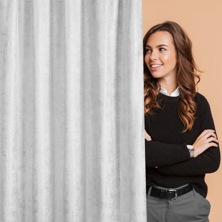 Eurofirany, zasłona gotowa, Avena, na taśmie, 135-270 cm, biały