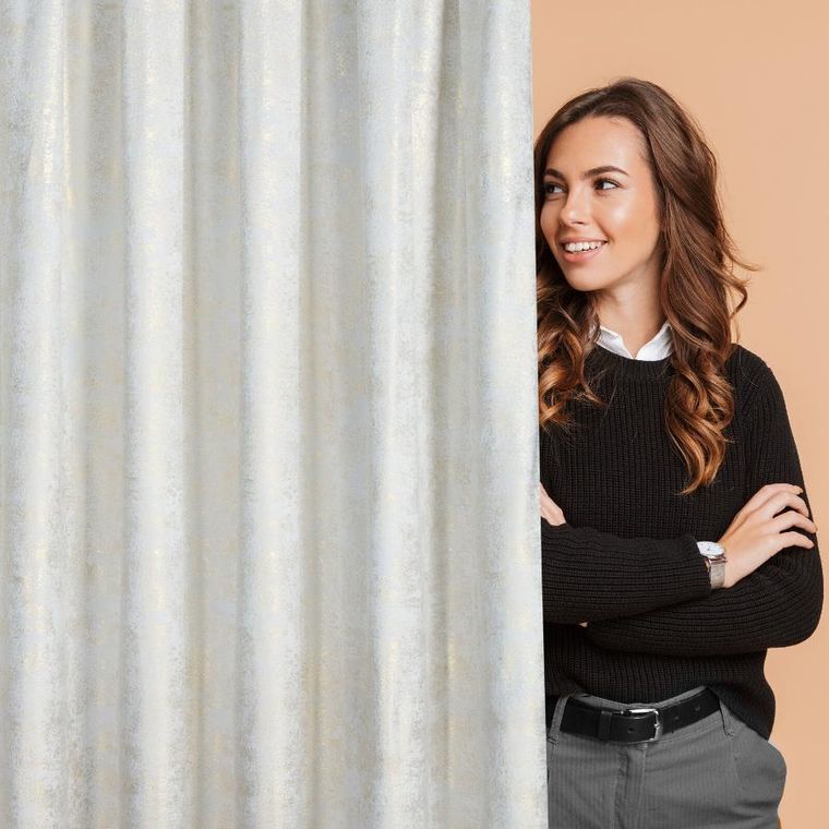 Eurofirany, zasłona gotowa, Avena, na taśmie, 135-270 cm, biały