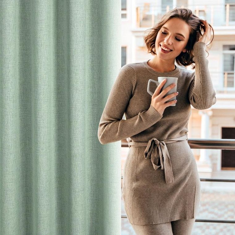 Eurofirany, zasłona gotowa, Jula2, na taśmie, 140-270 cm, ciemnozielony