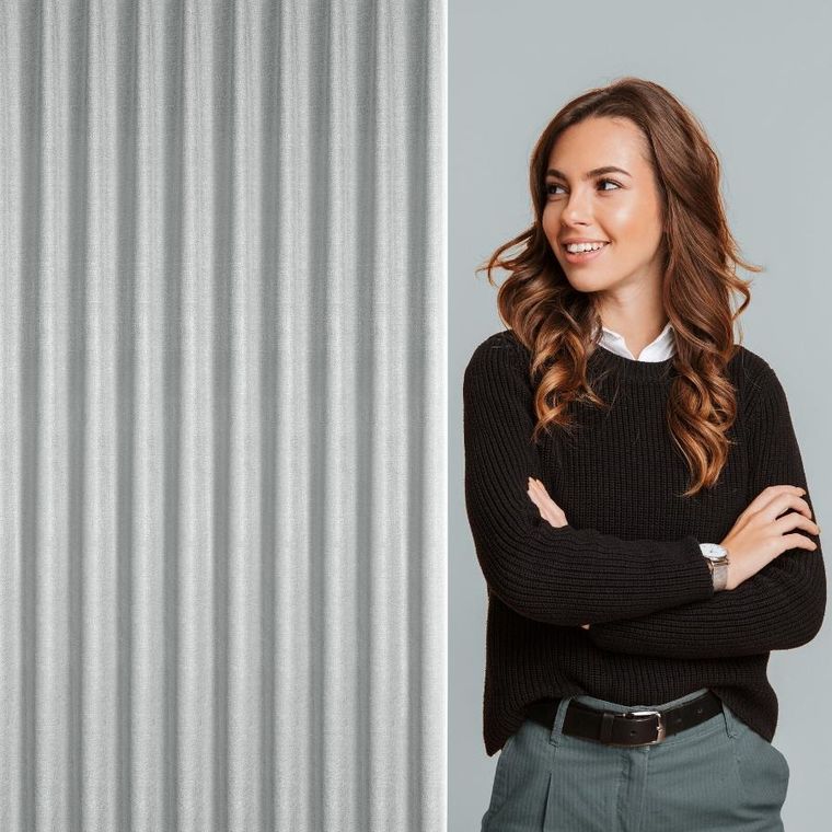 Eurofirany, zasłona gotowa, Nelisa, 125-270 cm, srebrny