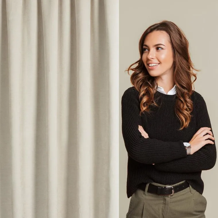 Eurofirany, zasłona gotowa, Vani, na taśmie, 140-270 cm, beżowy