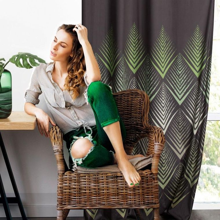 Eurofirany, zasłona zaciemniająca gotowa, Angelina, 140-250 cm, czarny