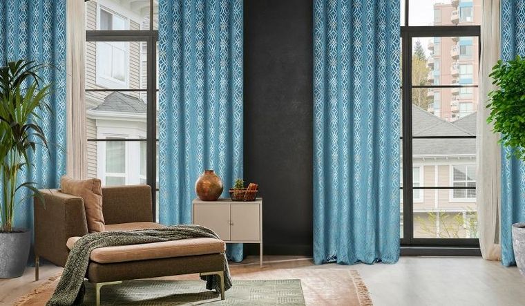 Eurofirany, zasłona zaciemniająca gotowa, Areta, 140-250 cm, niebieski