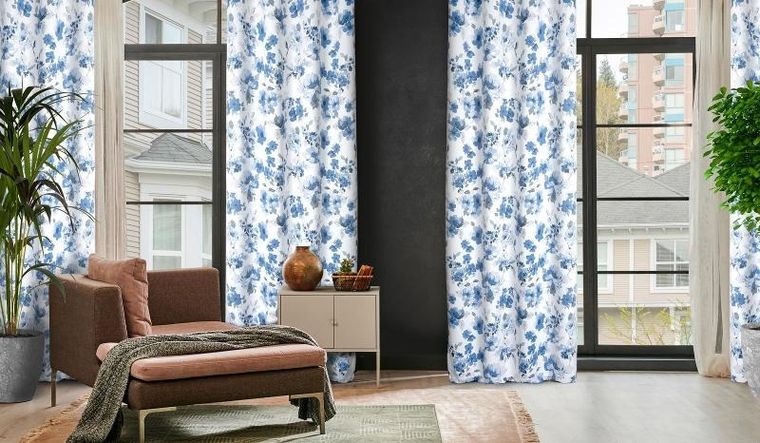 Eurofirany, zasłona zaciemniająca gotowa, Caren, 140-250 cm, niebieski