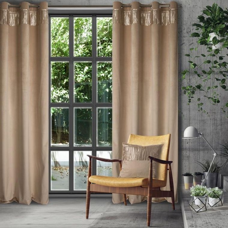 Eurofirany, zasłona zaciemniająca gotowa, Jasper, 140-250 cm, beżowy