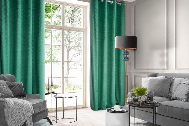 Eurofirany, zasłona zaciemniająca gotowa, Julia, 140-250 cm, zielony