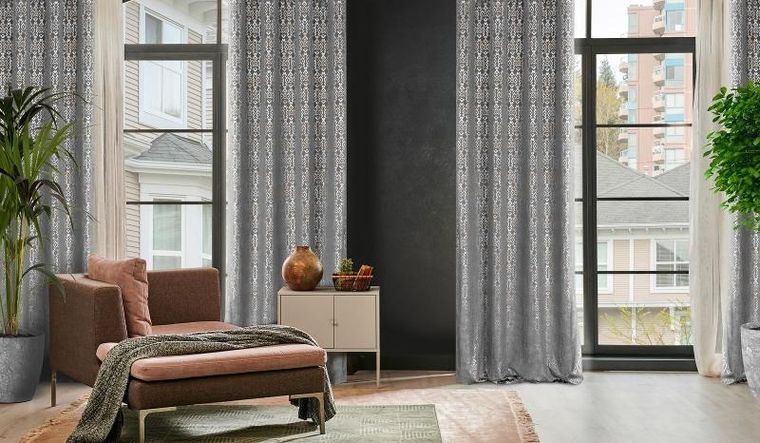 Eurofirany, zasłona zaciemniająca gotowa, laura, 140-250 cm, stalowy