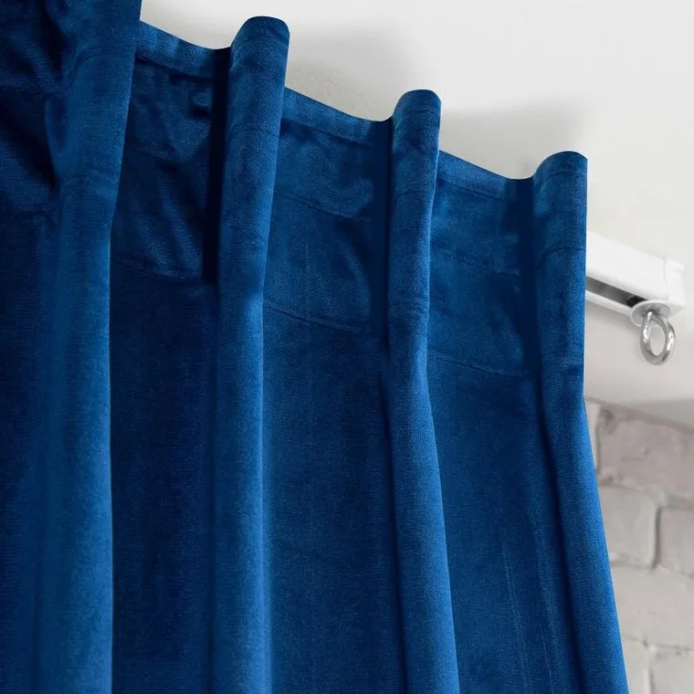 Eurofirany, zasłona zaciemniająca gotowa, Marlen, na taśmie, 140-300 cm, granatowy