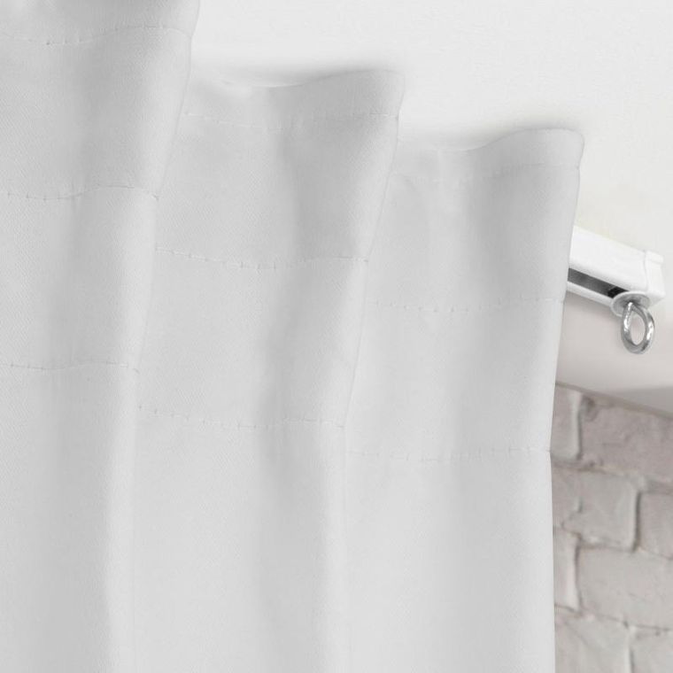 Eurofirany, zasłona zaciemniająca gotowa, na taśmie, Milan, 140-300 cm, biały