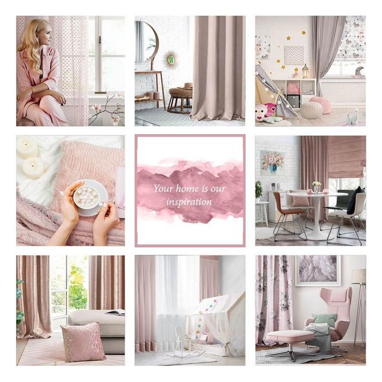 Eurofirany, zasłona zaciemniająca gotowa, na taśmie, Rosa, 140-270 cm, pudrowy