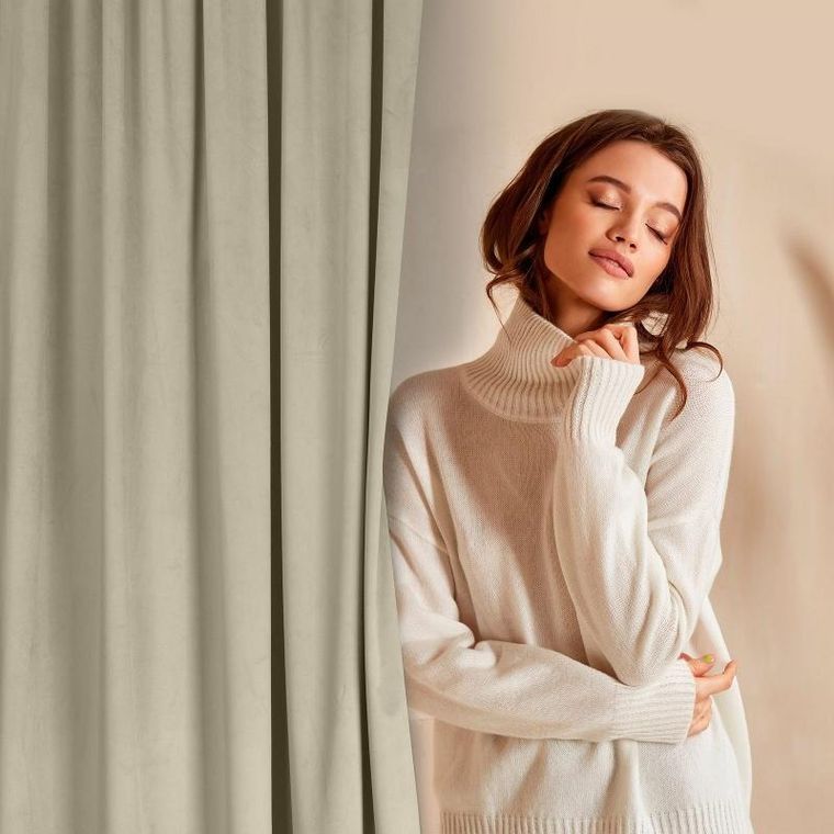 Eurofirany, zasłona zaciemniająca gotowa, Rosa, 140-250 cm, beżowy