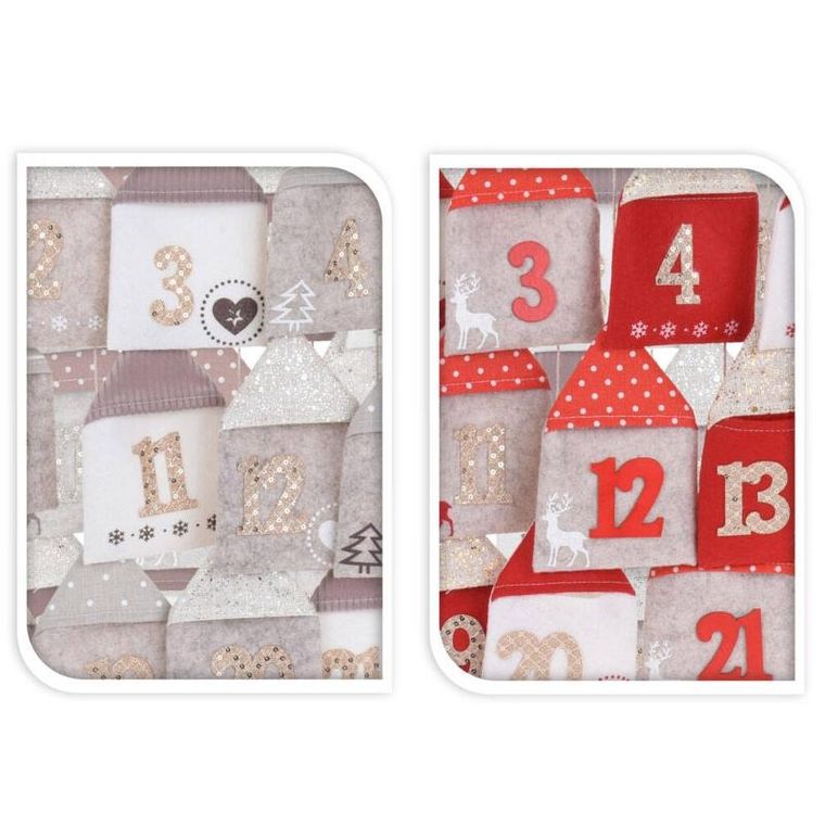 Excellent Houseware, kalendarz adwentowy domki, 70-60 cm