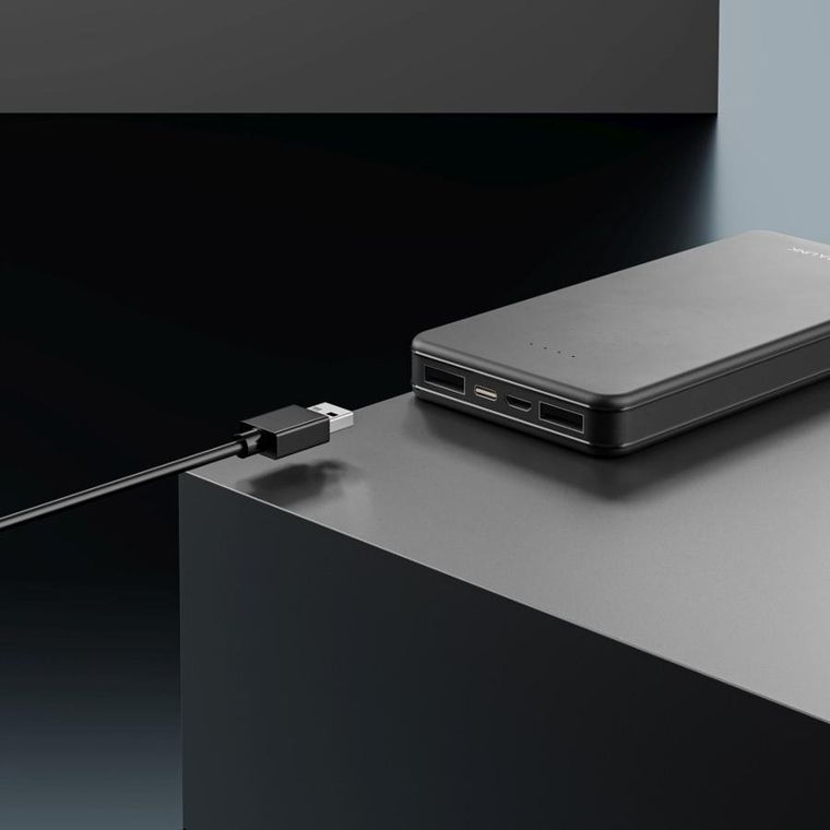 Extralink, EPB-078B 10000mAh, powerbank, USB-C, czarny